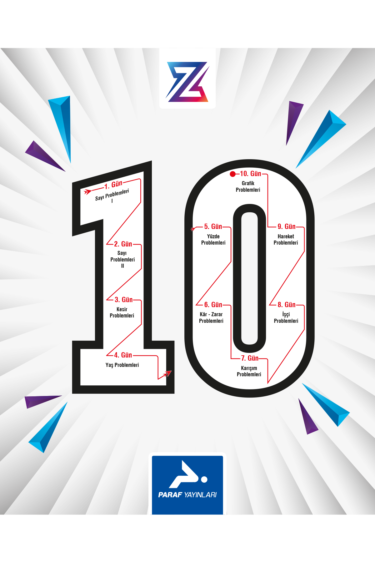 10 Günde Temel Atma PROBLEMLER Garanti - Bıyıklı Matematik - Paraf Z Takımı